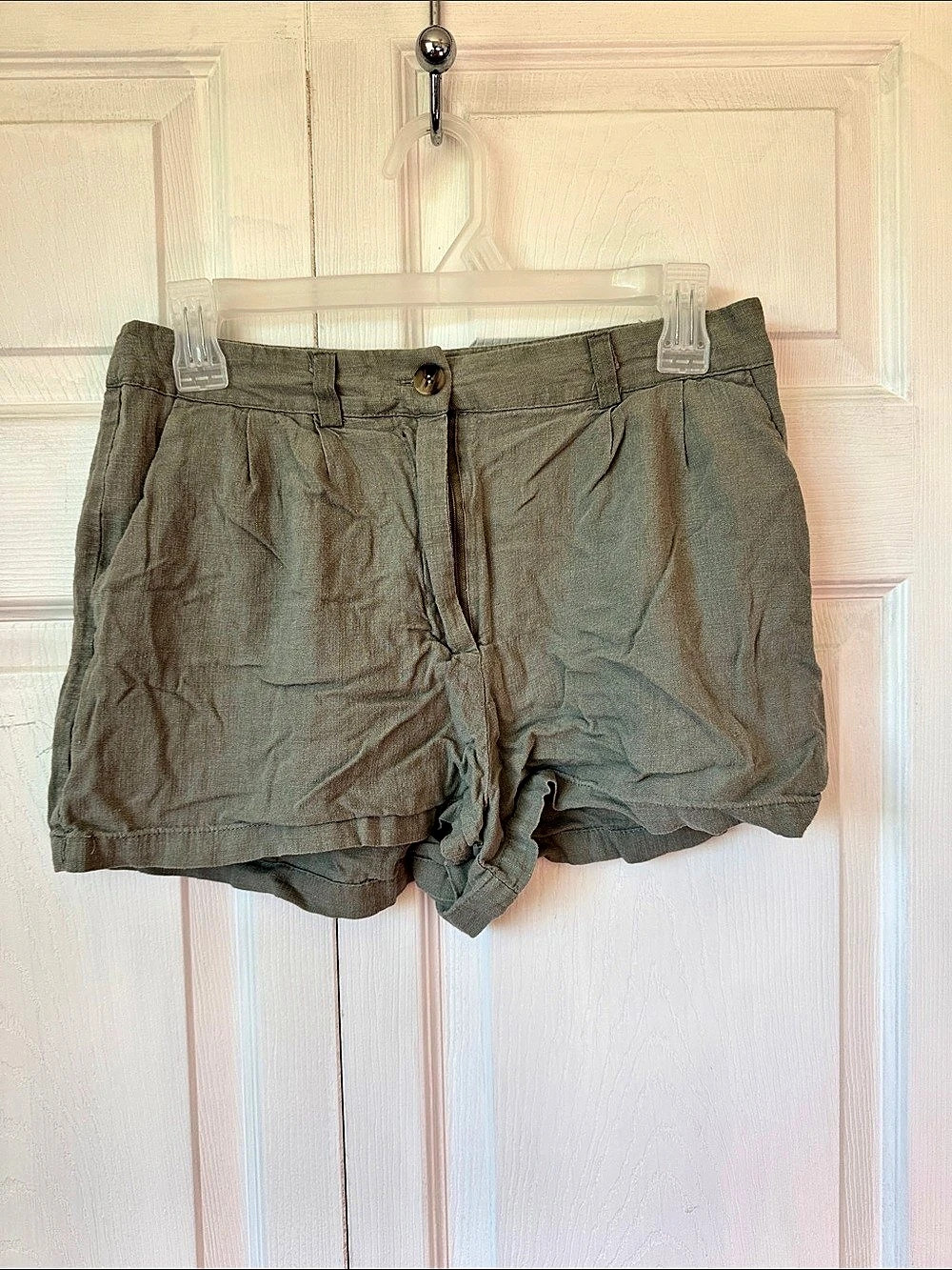 Ardene High Waist Shorts in Green Size 7